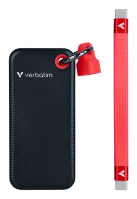 Verbatim Pocket SSD, 256 GB, USB Typ-C, 3.2 Gen 2 (3.1 Gen 2), 1000 MB/s, 10 Gbit/s,