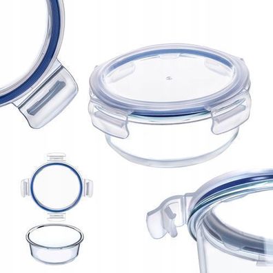 KADAX Glasbehälter mit Deckel, Lebensmittelbehälter, Rund, 400 ml