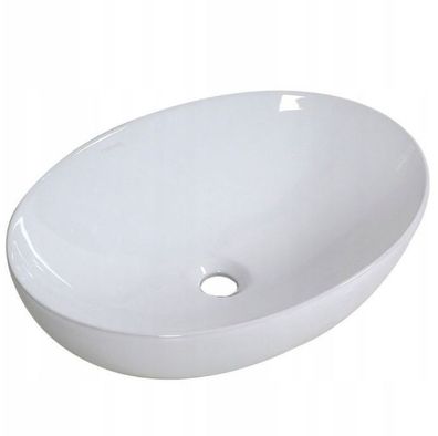 Ovale, freistehende Keramik-Aufsatzwaschbecken, weiß, oval, freistehend, 42 x 34 cm