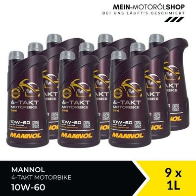 Mannol 4-Takt Motorbike 10W-60 9x1 Liter