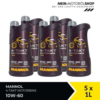 Mannol 4-Takt Motorbike 10W-60 5x1 Liter