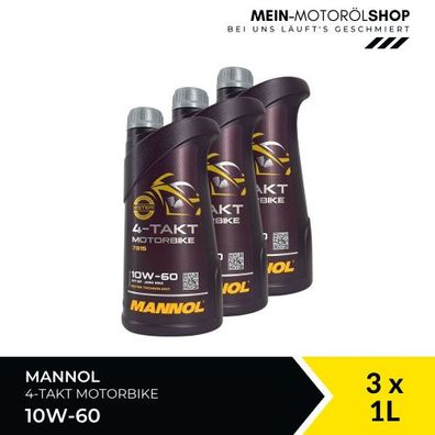 Mannol 4-Takt Motorbike 10W-60 3x1 Liter