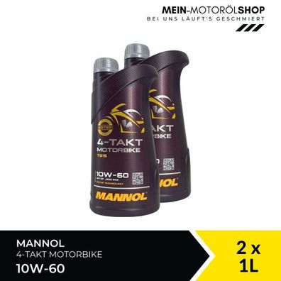Mannol 4-Takt Motorbike 10W-60 2x1 Liter
