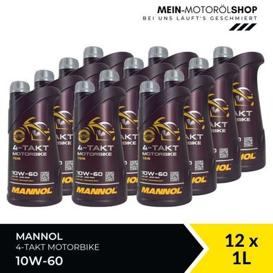 Mannol 4-Takt Motorbike 10W-60 12x1 Liter