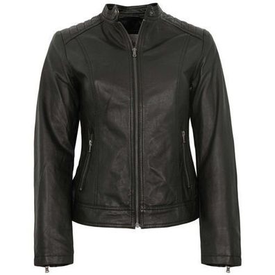 7eleven - Damen Lederjacke Lammnappa schwarz