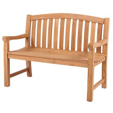 deVries "WOODIE" Gartenbank Teakholz ergonomisch mit Rückenlehne 120x57x94 cm