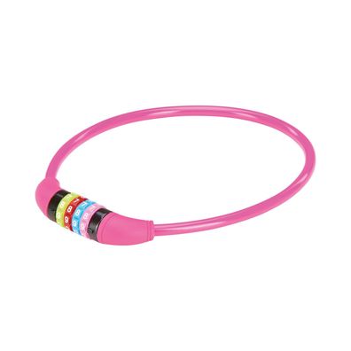 Prophete Kinder Fahrradschloss Pink Zahlenschloss 65 cm 4-stellig Kabelschloss