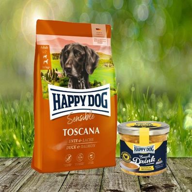 Happy Dog Supreme Sensible Toscana 12,5 kg + Happy Dog Snack Drink mit Hähnchenfleisc