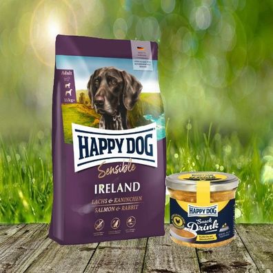 Happy Dog Supreme Sensible Ireland 12,5 kg + Happy Dog Snack Drink mit Hähnchen