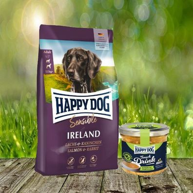 Happy Dog Supreme Sensible Ireland 12,5kg + Happy Dog Snack Drink mit Hähnchen/Gemüse