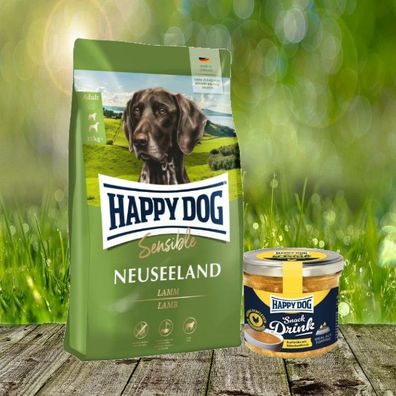 Happy Dog Supreme Sensible Neuseeland 12,5 kg + Happy Dog Snack Drink mit Hähnchen