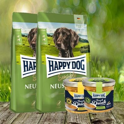 Happy Dog Sensible Neuseeland 2 x 12,5kg + 2Happy Dog Snack Drinks