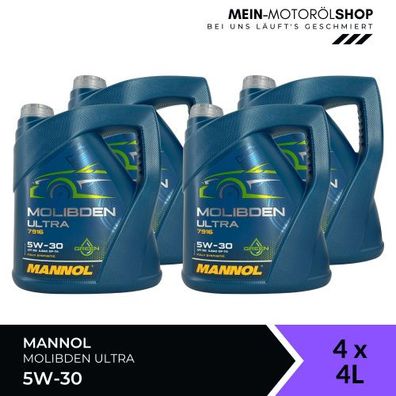 Mannol Molibden Ultra 5W-30 4x4 Liter