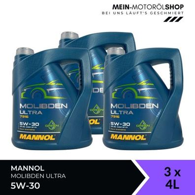 Mannol Molibden Ultra 5W-30 3x4 Liter