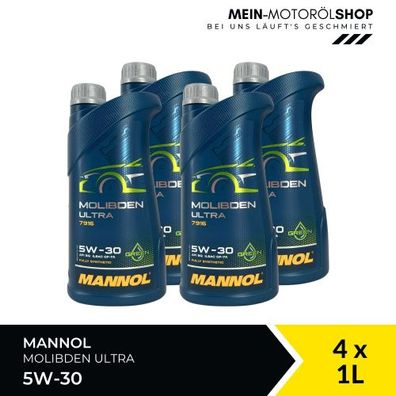 Mannol Molibden Ultra 5W-30 4x1 Liter