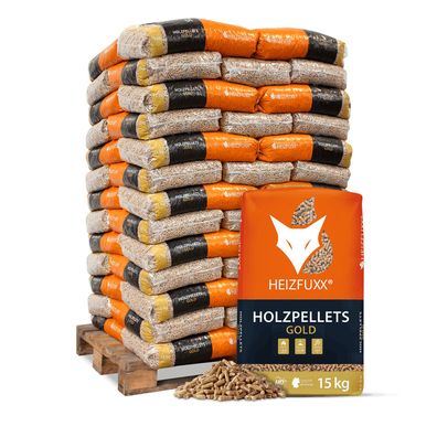 Heizfuxx Gold HD-Qualität ENplus A1 Holzpellets Nadelholz 15kg x 65 Sack 975kg Palett