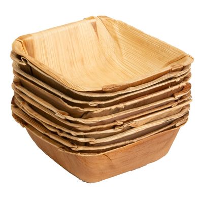 Viereckige Schale aus Palmblatt Größe 14 x 14 cm Versch. Mengen