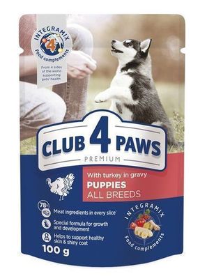 CLUB 4 PAWS HUND Beutel 100 g WELPEN Truthahn