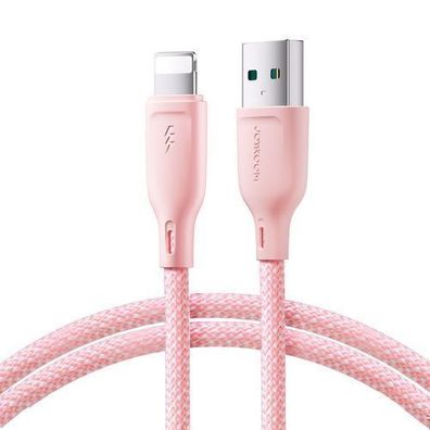 Joyroom Multi-Color Series USB-A zu Lightning Ladekabel 3A, 1m, Pink