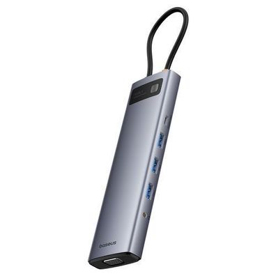 Baseus Metal Gleam Serie 11-in-1 USB-C Hub: USB-C PD, 3x USB-A 3.0, USB-A 2.0, H