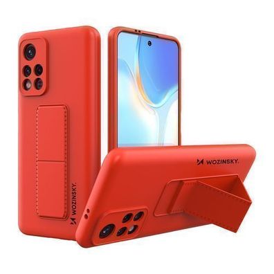 Wozinsky Silikonhülle mit Ständer für Xiaomi Poco M4 Pro 5G - Rot
