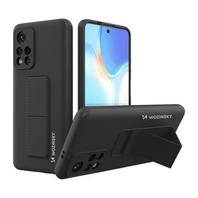 Wozinsky Silikonhülle mit Ständer für Xiaomi Redmi Note 11S/Note 11 - Schwarz, R