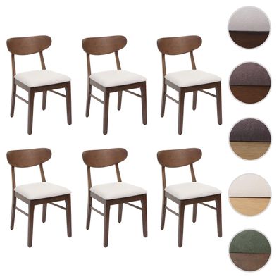 6er-Set Esszimmerstuhl HWC-M59, Küchenstuhl Stuhl, Stoff/Textil Massiv-Holz