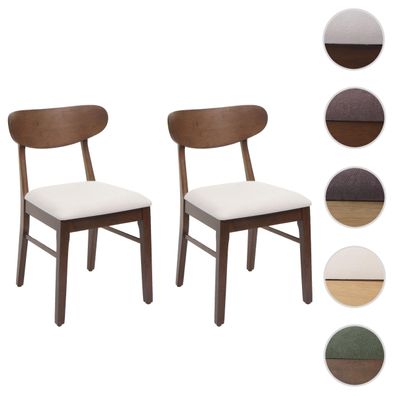 2er-Set Esszimmerstuhl HWC-M59, Küchenstuhl Stuhl, Stoff/Textil Massiv-Holz