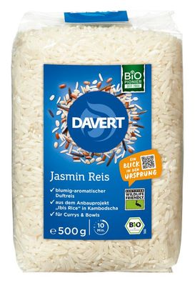 3x Davert Jasmin Reis weißer Duftreis 500g 500g