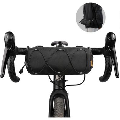 Fahrrad Lenkertasche Vordertasche 2.4L Schwarz Reflektierende Streifen