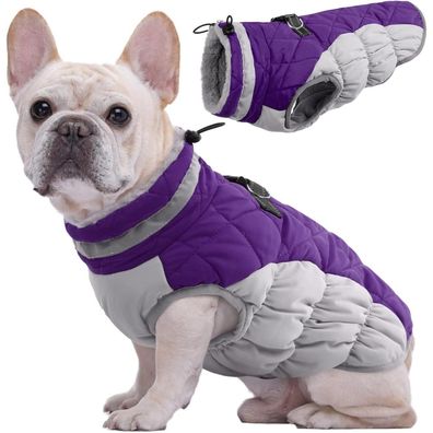 Wasserdichter Hundemantel Winterjacke Fleece Reflektierend Lila S