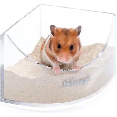 Niteangel Acryl Kleintiersandbad für Hamster Mäuse Gerbils Transparent