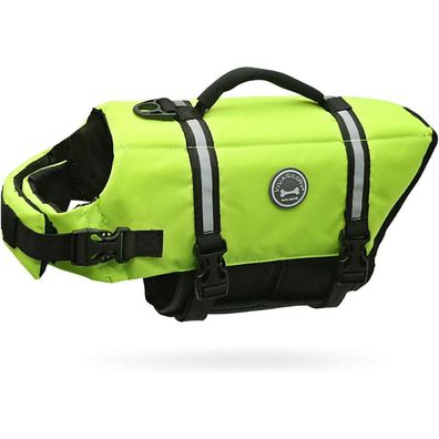 Hundeschwimmweste Ripstop Rettungsweste Auftrieb Sichtbarkeit Blumen-Orange XL