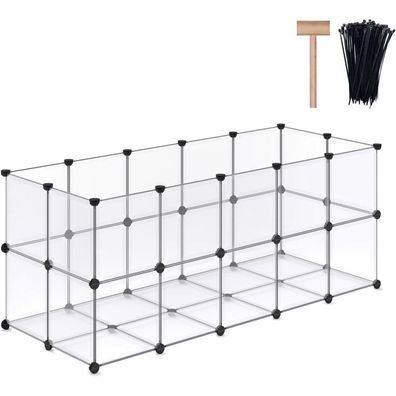 DINMO Meerschweinchenkäfig Welpenlaufstall Kaninchen Hasen Frettchen 155 x 63 x