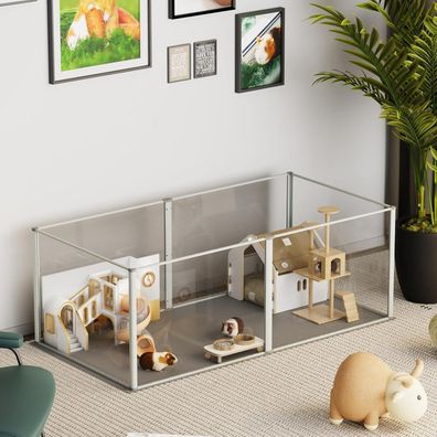 Acryl Kleintiergehege Indoor: 6-tlg Freigehege für