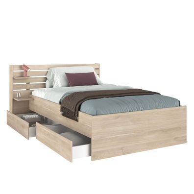 Kinderbett Parisot Escale 120x200 Holznachbildung Japanische Eiche