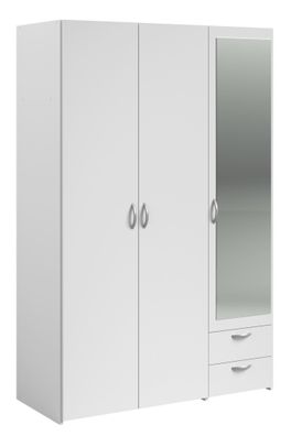 Kleiderschrank 3-trg. mit Spiegel Parisot Daily 4 Holzdekor Weiß