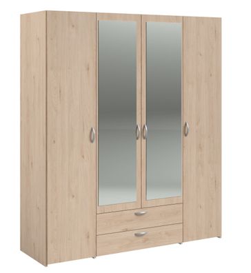 Kleiderschrank 4-trg. mit Spiegel Parisot Daily 13 Dekor Eiche Jackson