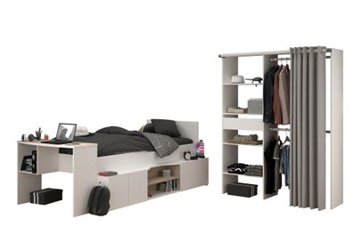 Kinderzimmer-Set 2-tlg. Parisot Cleo 11 Holzdekor Weiß/Grau