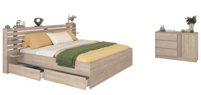 Schlafzimmer-Set 3-tlg. Parisot Escale 29 Holzdekor Japanische Eiche