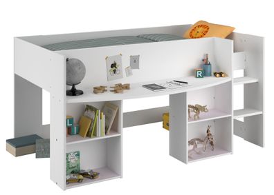 Hochbett Parisot Pirouette 1 90x200 Holznachbildung Weiß