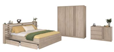 Schlafzimmer-Set 4-tlg. Parisot Escale 22 Holzdekor Japanische Eiche