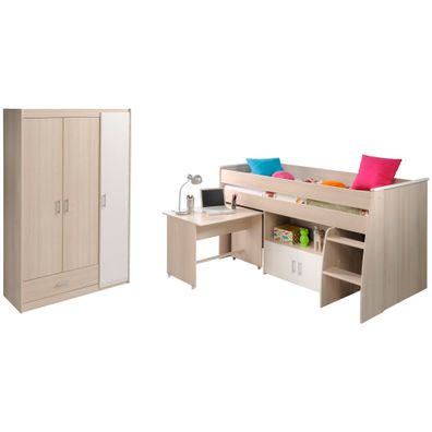 Kinderzimmer-Set 2-tlg. Parisot Charly 6 Holzdekor Akazie/Weiß