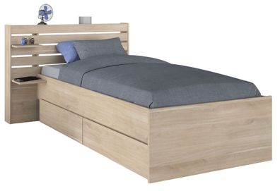 Kinderbett Parisot Escale 90x200 Holznachbildung Japanische Eiche