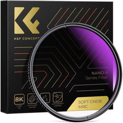58mm K&F Concept Nano-X Soft GND8 ND0,9 Grauverlaufsfilter