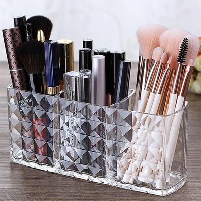 Kosmetik Organizer 3 Fächer Kristall Makeup Pinsel Halter Acryl