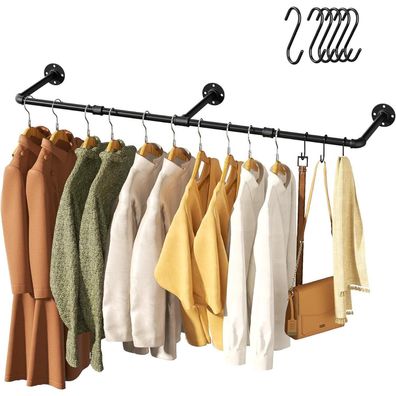 Vintage Kleiderständer 140 cm Industrie Wandmontage Platz sparender Bügel 1 Pack