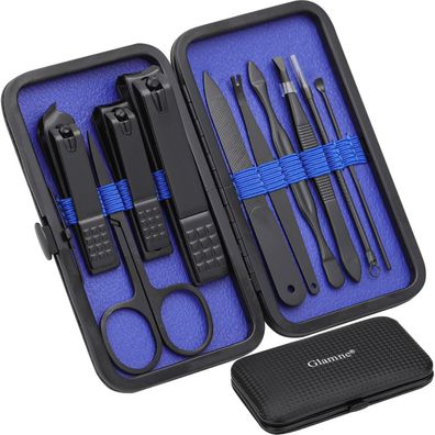 Glamne 10-in-1 Maniküre-Set mit Kunstledertasche