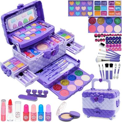 Kinderschminke Set Mädchen Make Up Schminkkoffer Spielzeug Geschenke Mädchen
