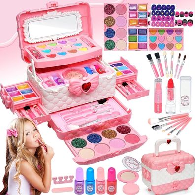 Kinder Schminkkoffer Mädchen Make-Up Set Schminkset Geschenke Mädchen 4-12Jahre